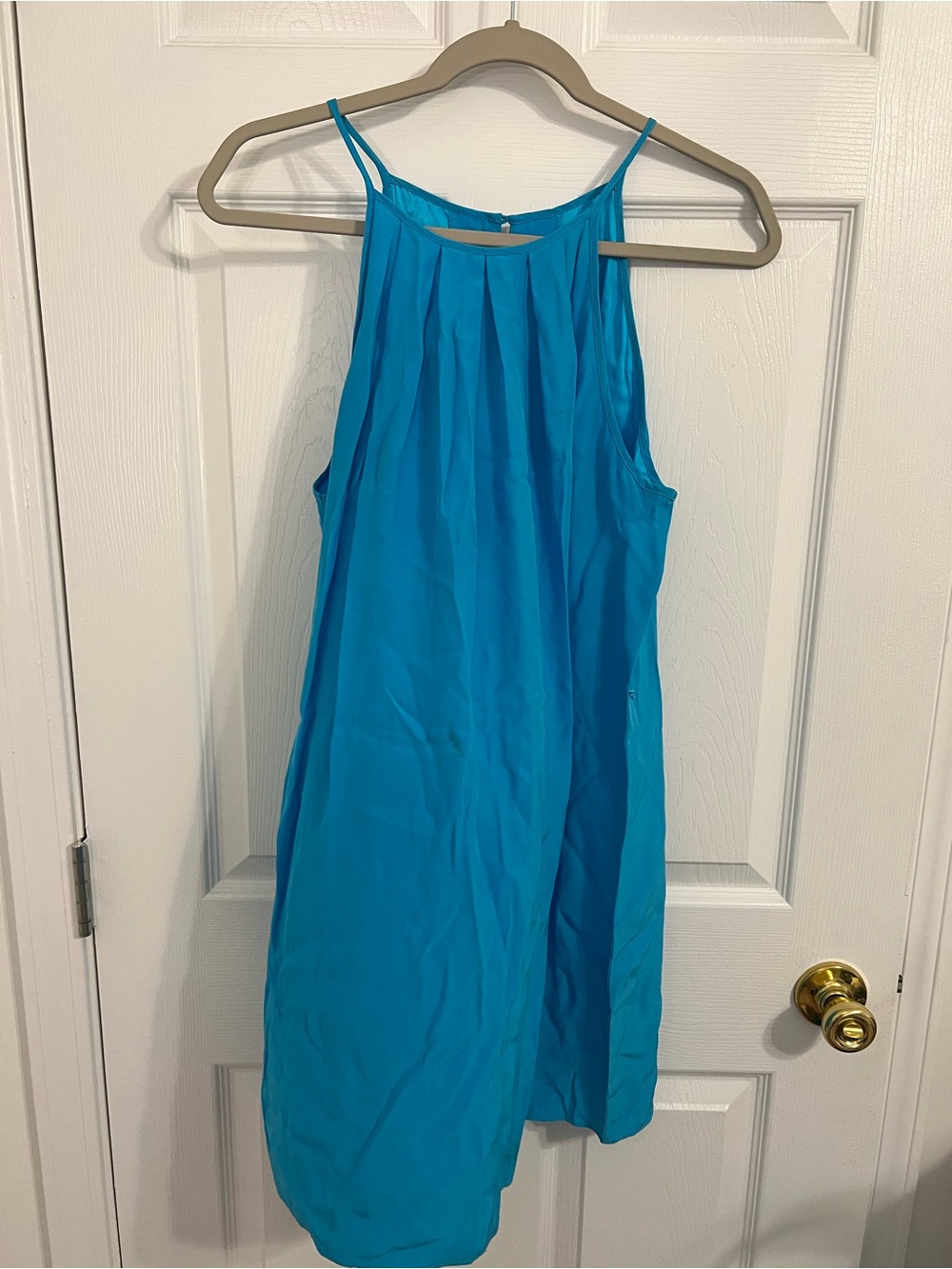 Amanda Uprichard Vivid Turquoise Satin Dress